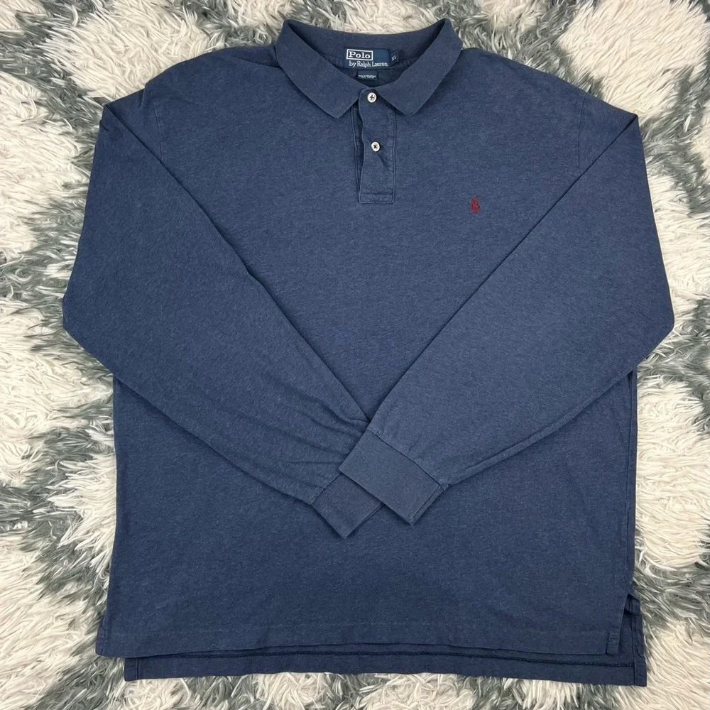 Polo Ralph Lauren Men's Blue Long Sleeve Polo Shirt Size XL
